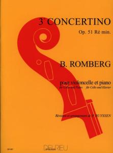 ROMBERG - Concertino n° 3 op. 51 ré mineur pour violoncelle et piano
