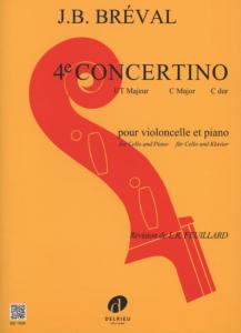 J.B.BREVAL - CONCERTINO IV EN UT MAJEUR POUR VIOLONCELLE ET PIANO