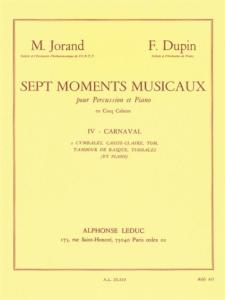 Dupin F. / Jorand - Sept Moments Musicaux pour percussions et Piano cahier 4