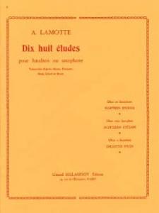 A.LAMOTTE - Dix huit études pour Hautbois ou saxophone