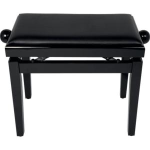 Banquette Bois Deluxe Noir Brillant (Assise simili cuir)