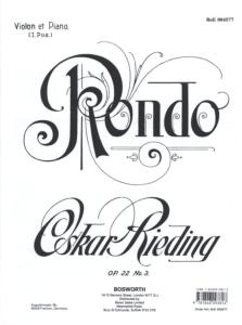 OSKAR RIEDING - Rondo op. 22 n° 3 POUR VIOLON ET PIANO