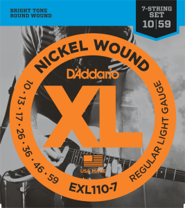D'Addario EXL110-7 (10-59) Regular Light 7 Cordes