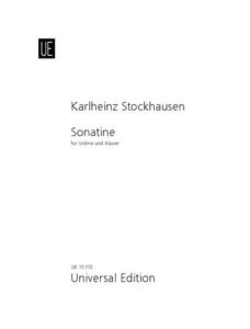 Karlheinz Stockhausen - SONATINE N1/8 POUR VIOLON ET PIANO
