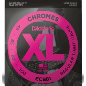 D'Addario Chromes ECB81 (45-100) Filets Plats 4 Cordes
