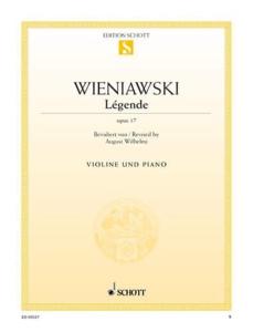 WIENIAWSKI - Légende - Opus 17 Violon et Réd.piano