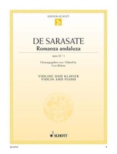 DE SARASATE - Romanza andaluza op. 22 n° 1 pour Violon