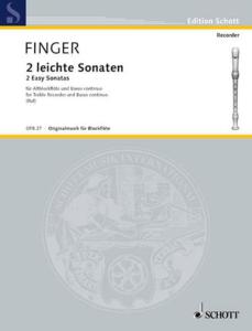 FINGER - 2 Leichte Sonaten pour flûte à bec alto et BC