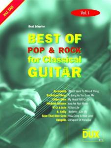 Best of pop & rock for classical guitar volume 1