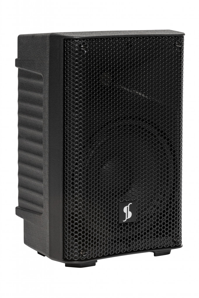 Stagg (Baffle actif 8" sur batterie + roulettes + 1 micro HF)