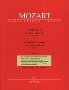 MOZART - Violinkonzert n° 5 en LA Maj KV219 POUR VIOLON ET RED. PIANO